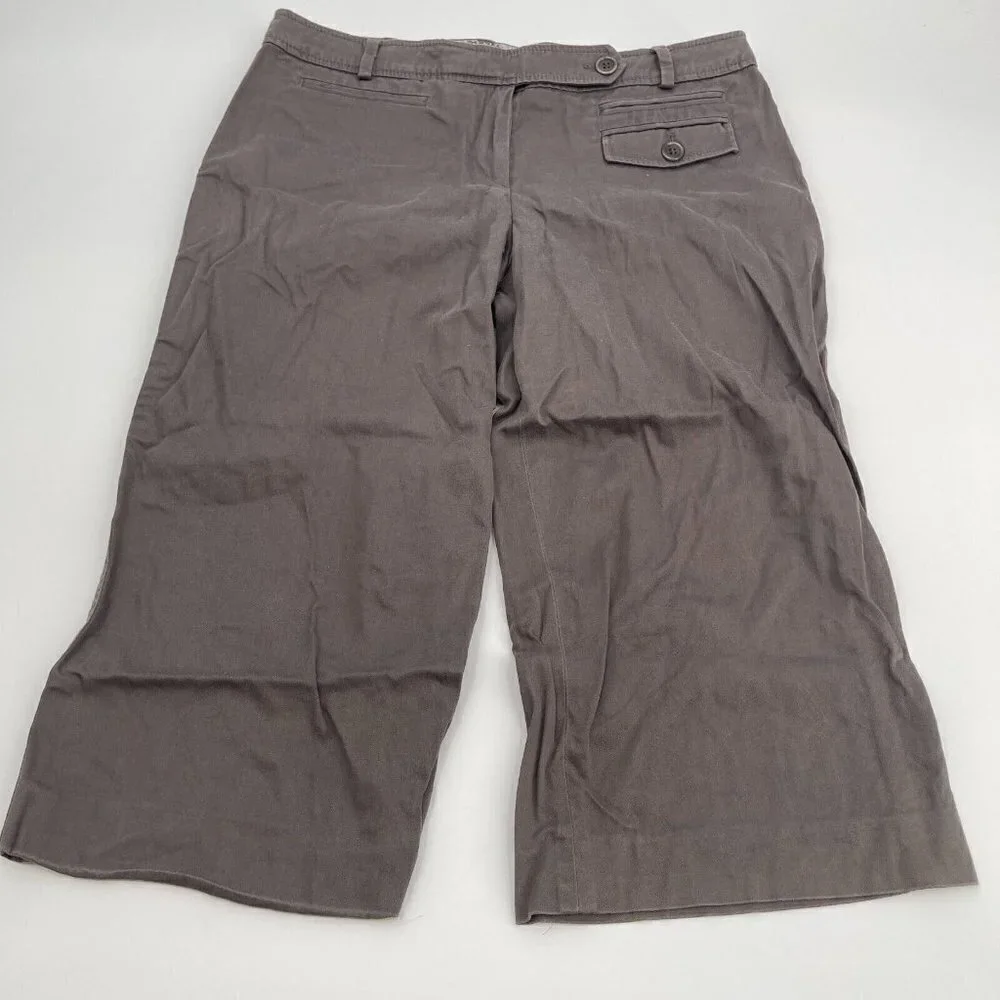 Ted Baker Pants Medium Womens Gray Brown Cropped Pants Regular Size 3 Casual